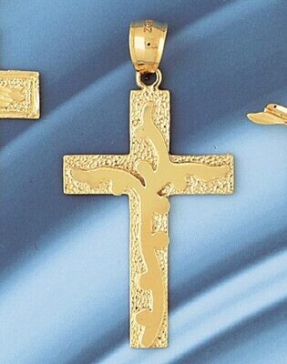 Dazzlers Jewelry Cross Pendant Necklace Charm Bracelet in Yellow, White or Rose Gold 8251, MPN: DZ-…