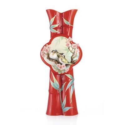 Franz Porcelain Forever Love-The Chinese Bulbul Design Sculptured Porcelain Vase FZ03099, MPN: FZ03…