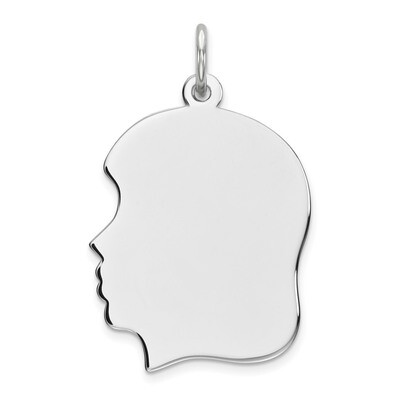Engravable Girl Disc Charm Polish on Front Back Sterling Silver Rhodium QM361/35P, MPN: QM361/35P, …