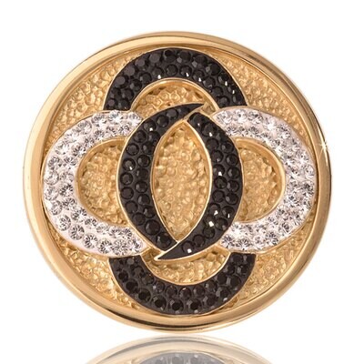 Nikki Lissoni Black Vs. White Gold Plated 33mm Coin C1030GM, MPN: C1030GM, 8718627460900