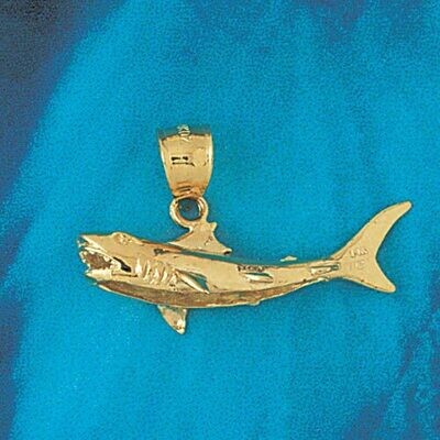 Dazzlers Jewelry Shark Pendant Necklace Charm Bracelet in Yellow, White or Rose Gold 919, MPN: DZ-9…