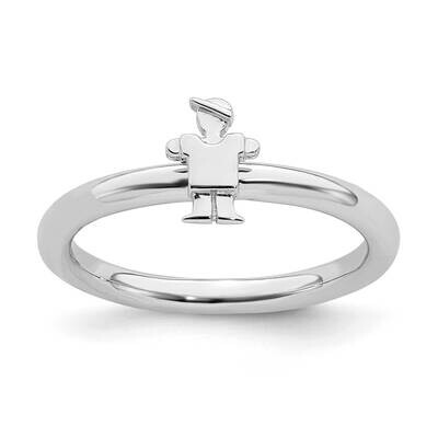 Boy Ring Sterling Silver Rhodium-plated QSK1935, MPN: QSK1935, 191101721014