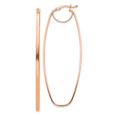 3mm Oval Dangle Hoop Earrings 14k Rose Gold Polished TF1398R, MPN: TF1398R, 191101987052