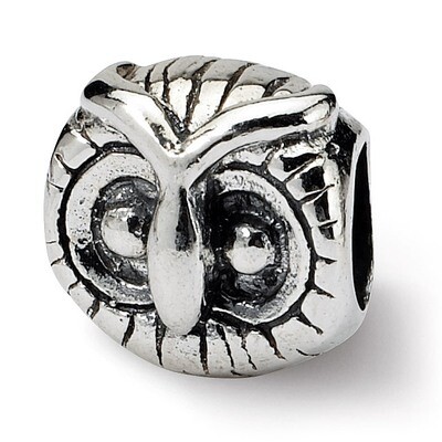 Owl Head Bead - Sterling Silver QRS377, MPN: QRS377, 883957721927