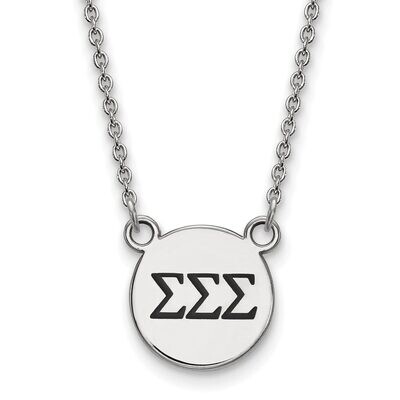 Sigma Sigma Sigma Extra Small Enameled Pendant with 18 Inch Chain Sterling Silver SS016SSS-18, MPN:…