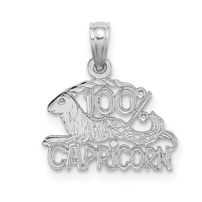 100% Capricorn Charm 14k White Gold D4063W, MPN: D4063W, 196904072677