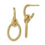 Leslie&#39;s Textured Post Dangle Earrings 14k Gold Polished HB-LE2094, MPN: LE2094, 191101736223