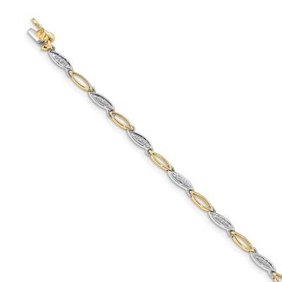 Diamond 7.5 Inch Link Bracelet 14k Two-Tone Gold BM4597-005-YWA, MPN: BM4597-005-YWA, 191101332296