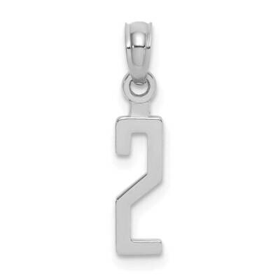 Number 2 Block Charm 10k White Gold 10NUW02, MPN: 10NUW02,