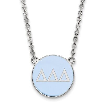Delta Delta Delta Small Enameled Pendant with 18 Inch Chain Sterling Silver SS030DDD-18, MPN: SS030…