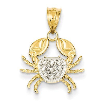 Diamond-cut Crab Pendant 14K Gold &amp; Rhodium K4885, MPN: K4885, 883957146454