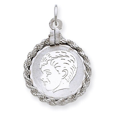 Boy Disc Charm Engravable Sterling Silver QM316/18, MPN: QM316/18, 191101531125