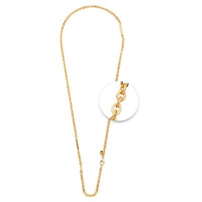 Nikki Lissoni Flattened Cable Chain 4 x 5mm with Statements Gold-plated 60cm N1027G60, MPN: N1027G6…