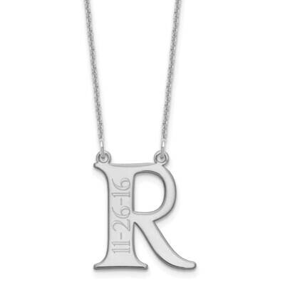 Initial with Date Necklace 14k White Gold XNA755W, MPN: XNA755W,