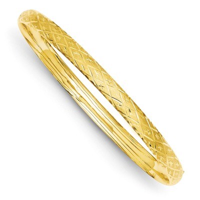 3/16 Diamond-cut Fancy Hinged Bangle Bracelet 14k Gold DB94, MPN: DB94, 886774094922