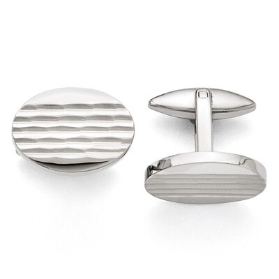 Polished and Matte Oval Cufflinks - Stainless Steel SRC290 by Chisel, MPN: SRC290, 886774621753