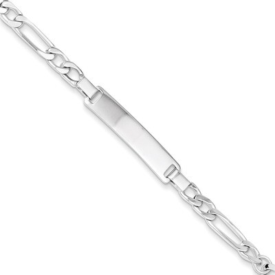 Engravable Childrens ID on Figaro Link Bracelet Sterling Silver QID57-6, MPN: QID57-6, 883957000138