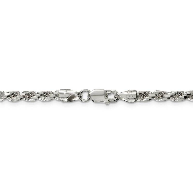 36 Inch 3.5mm Diamond-cut Rope Chain Sterling Silver QDC080-36, MPN: QDC080-36, 883957832692