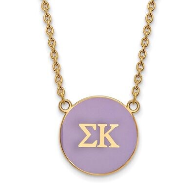 Sigma Kappa Small Enameled Pendant with 18 Inch Chain Gold-plated Silver GP030SKP-18, MPN: GP030SKP…