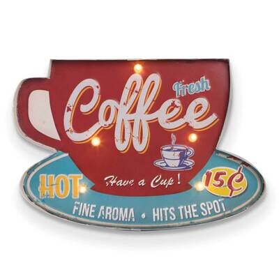 Coffee Metal Sign with LED Lights Wall Mountable GM21622, MPN: GM21622, 797140245049