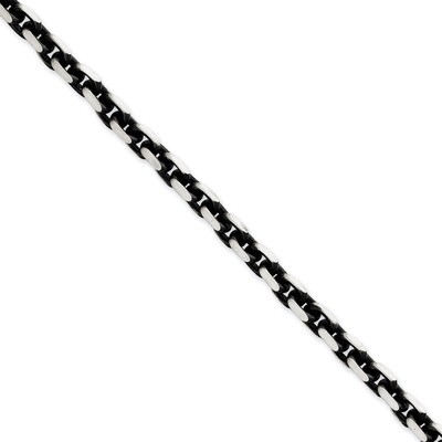 24 Inch 6.5mm Antiqued Cable Chain Sterling Silver QFC144-24, MPN: QFC144-24, 886774429038