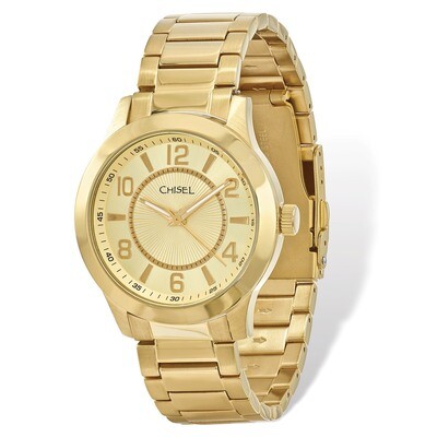 Chisel IP-plated Stainless Steel Gold Dial Watch Men&#39;s TPW90, MPN: TPW90, 886774553481
