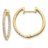 In &amp; Out Hinged Hoop Earrings 14k Gold Diamond EM5425-075-YA, MPN: EM5425-075-YA, 883957206349