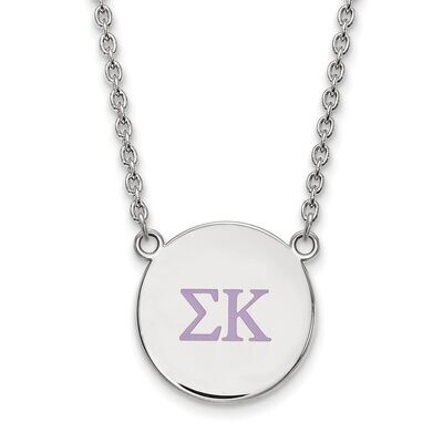 Sigma Kappa Small Enameled Pendant with 18 Inch Chain Sterling Silver SS028SKP-18, MPN: SS028SKP-18…