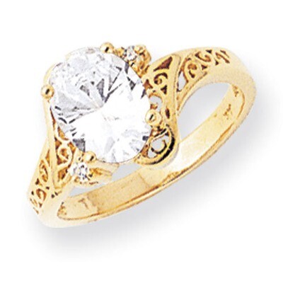 9x7mm Oval Cubic Zirconia Diamond Ring 14k Gold X6107CZ/A, MPN: X6107CZ/A, 883957535296