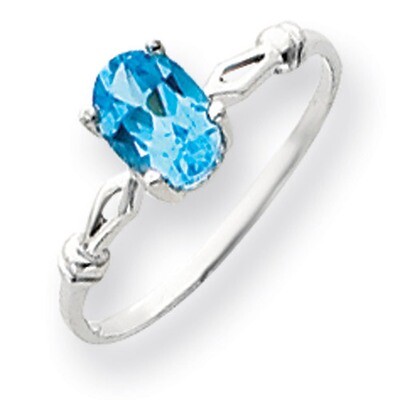 7x5mm Oval Blue Topaz ring 14k White Gold Y4655BT, MPN: Y4655BT, 883957565835