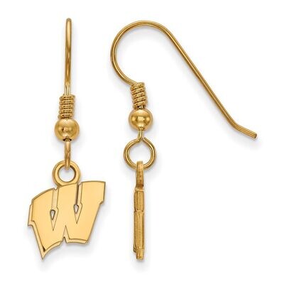 University of Wisconsin x-Small Dangle Earring Wire Gold-plated Silver GP006UWI, MPN: GP006UWI, 886…