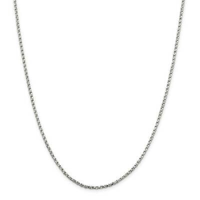 2.25mm Twisted Box Chain 26 Inch Sterling Silver QPE28-26, MPN: QPE28-26,