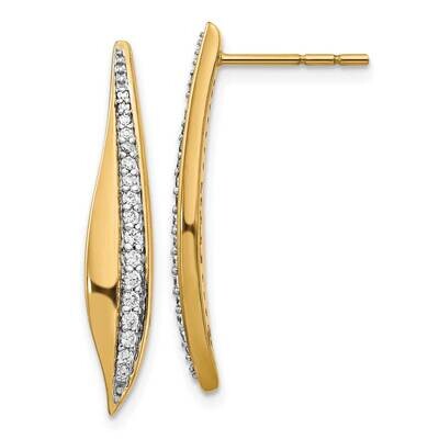 Diamond Post Earrings 14k Yellow Gold EM4341-025-YA, MPN: EM4341-025-YA, 883957453200