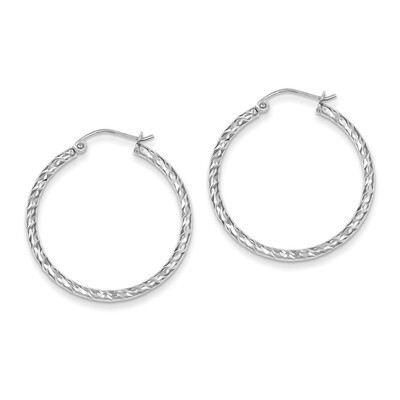 2x30mm Hoop Earrings Sterling Silver Rhodium-plated QE8077, MPN: QE8077, 883957579191