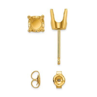 7.00mm Round 4-Prong Basket Earring 14k Gold YG2902-10
