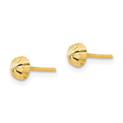 Diamond Cut 4mm Half-Ball Post Earrings - 14k Gold SE2365 by Madi K, MPN: SE2365, 886774998763