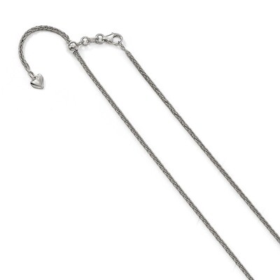 Leslie&#39;s 1.5 mm Adjustable Wheat Chain 22 Inch 14K White Gold HB-1269-22, MPN: 1269-22, 191101762772