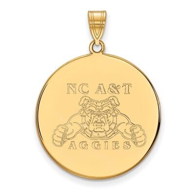 North Carolina A&amp;T x-Large Disc Pendant 10k Yellow Gold 1Y002NCA, MPN: 1Y002NCA, 886774797502