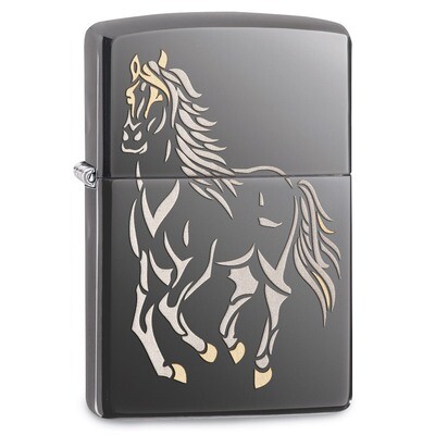 Zippo Running Horse Black Ice Lighter GM17897, MPN: GM17897, 41689286453