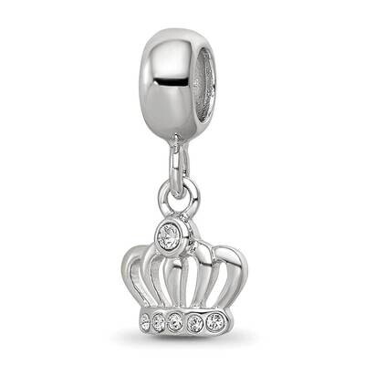 Crystals Crown Dangle Bead Sterling Silver QRS4140, MPN: QRS4140,