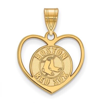 Boston Red Sox Pendant in Heart Gold-plated Silver GP017RSO, MPN: GP017RSO, 886774921457