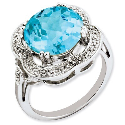 Blue Topaz Ring Sterling Silver QR3200BT, MPN: QR3200BT, 886774200729