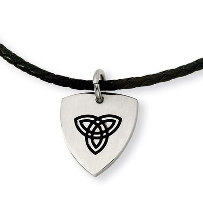 Stainless Steel Enameled Trinity Pendant Necklace SRN329-18