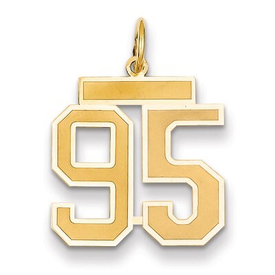 Number 95 Charm 14k Gold Medium Satin LSM95, MPN: LSM95, 883957076546
