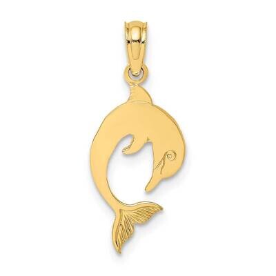 Flat Polished Dolphin Charm 14k Gold K7366, MPN: K7366, 637218010424