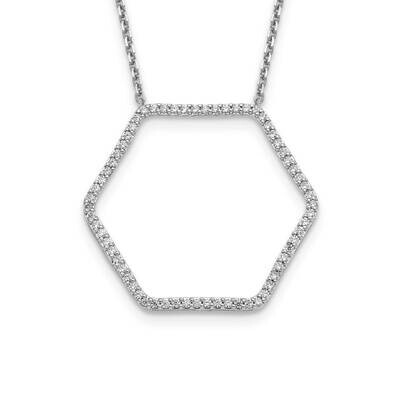Fancy Hexagon Chain Slide Necklace 14k White Gold Diamond PM1004-050-WA, MPN: PM1004-050-WLD, 19110…
