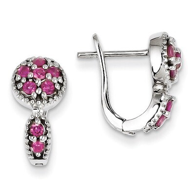 Pink Tourmaline Hinged Earrings Sterling Silver QE10113PT, MPN: QE10113PT, 886774671352