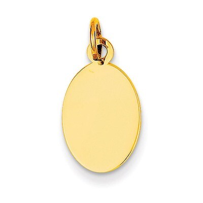 Plain .018 Gauge Engravable Oval Disc Charm 14k Gold XM184/18, MPN: XM184/18, 883957485409