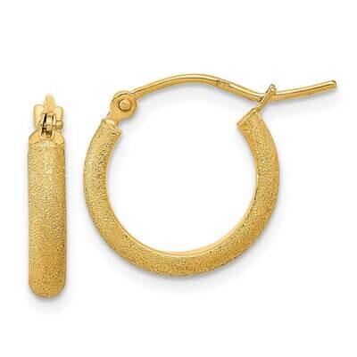 Textured Satin Hoop Earrings 14k Gold Polished TF2001, MPN: TF2001, 883957985855