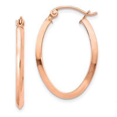 Polished Oval Tube Earrings 14k Rose Gold TF973, MPN: TF973, 886774732329